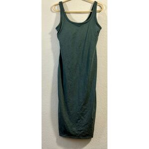 Vuori Halo Essential Tank Dress Womens L Blue Green  DreamKnit Midi VW606